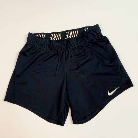 Nike DRI-Fit Black Athletic Mid Rise Drawstrings Training Shorts Women's size XS - Picture 2 of 9